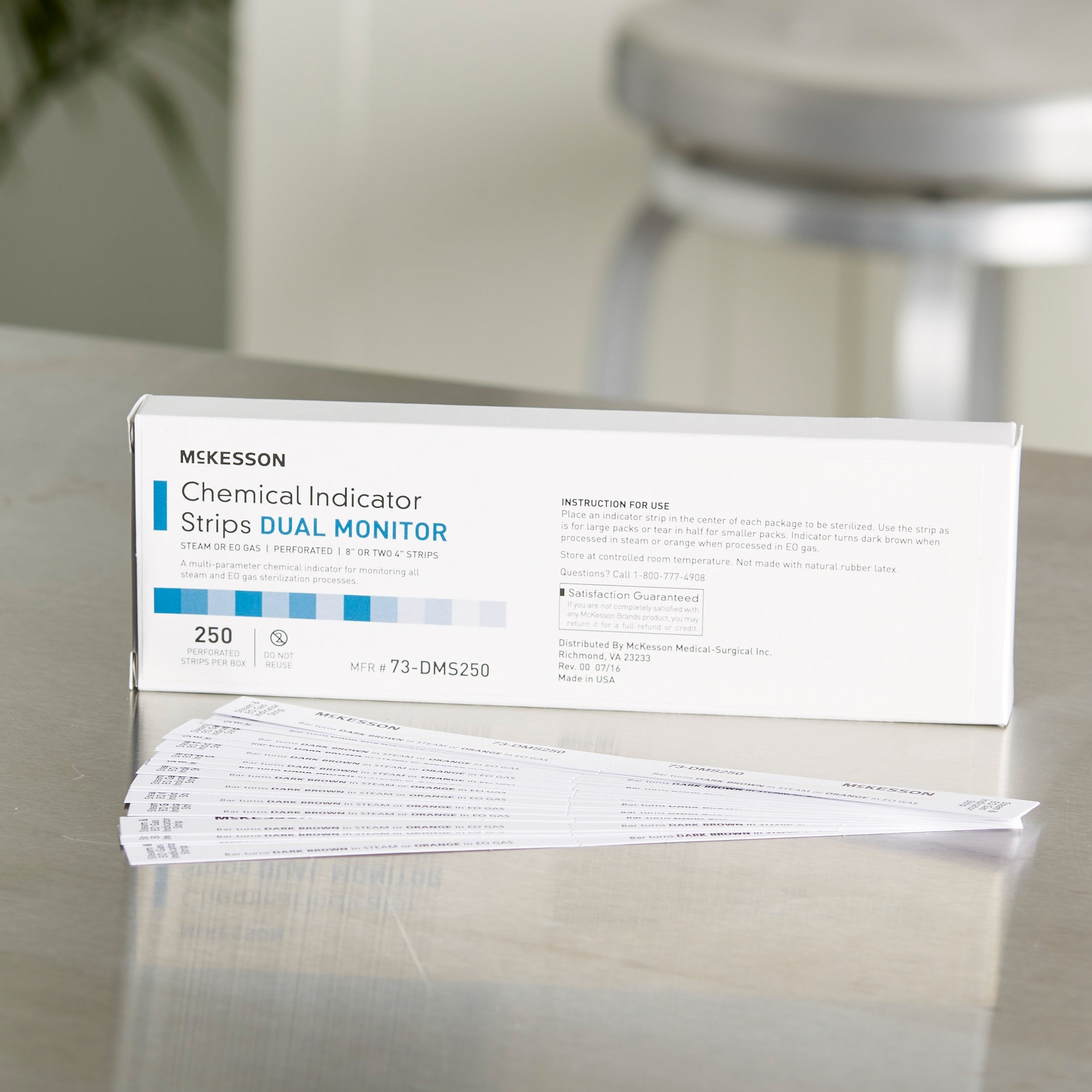 mckesson sterilization chemical indicator strip steam eo gas 8 inch packaging type box