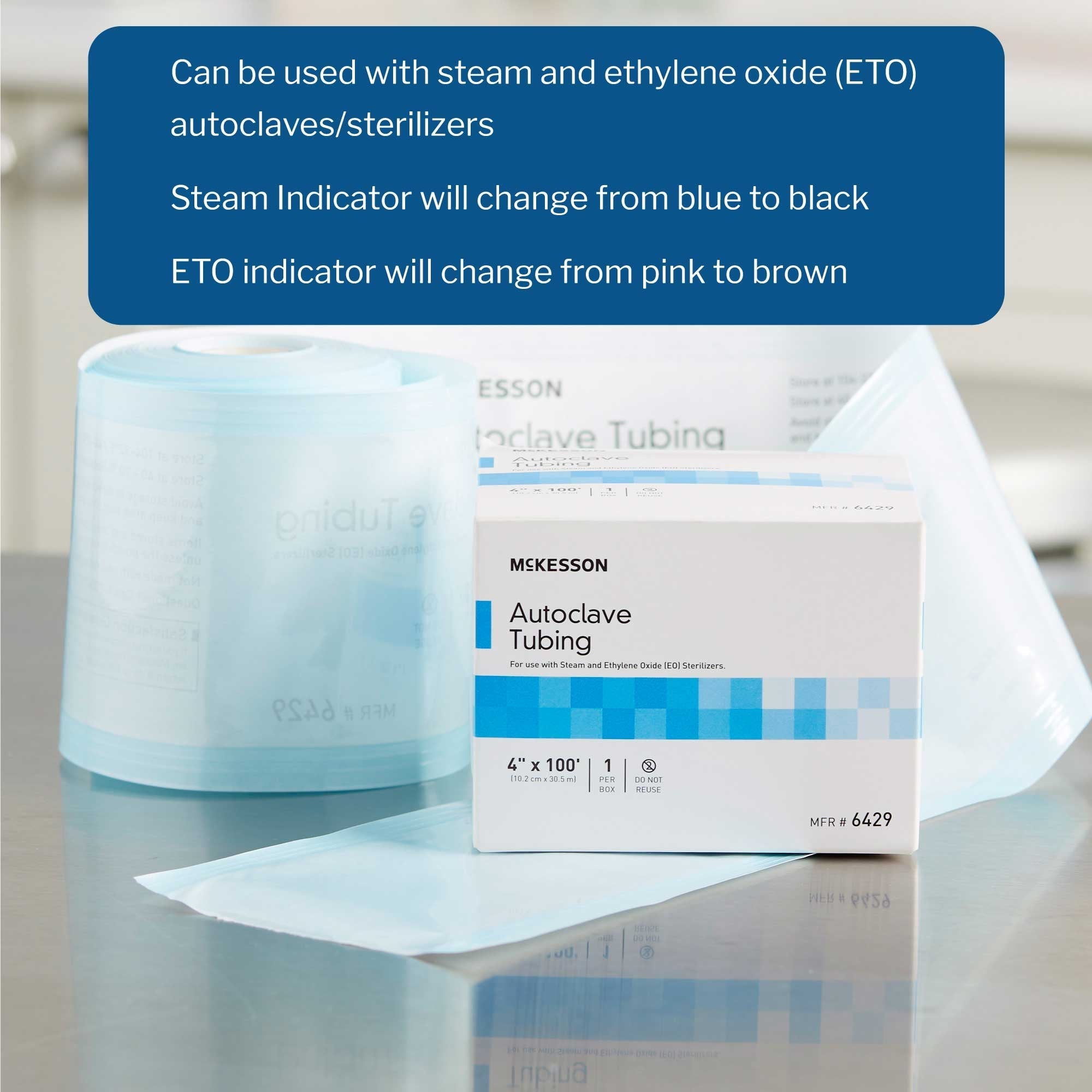 mckesson sterilization tubing 4 inch x 100 foot packaging type box