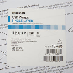 mckesson sterilization wrap blue 15 x 15 inch single layer cellulose steam eo gas packaging type box
