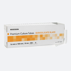 McKesson Test Tube Plain 10 mL Without Closure Glass Tube