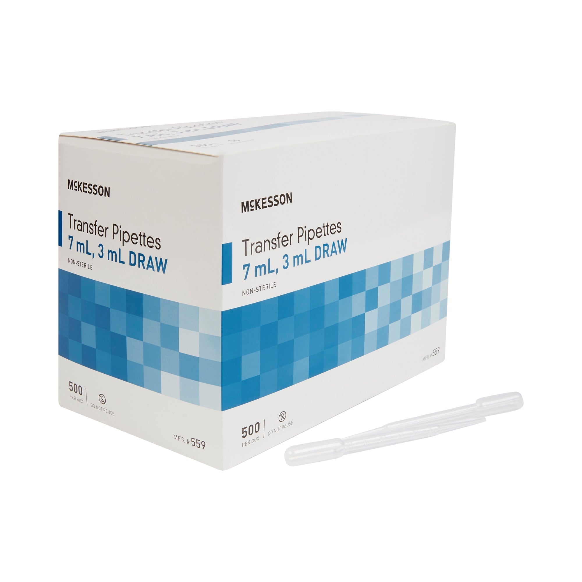 mckesson transfer pipette 7 5 ml 0 5 to 3 ml graduation increments nonsterile packaging type box