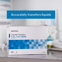 mckesson transfer pipette 7 5 ml 0 5 to 3 ml graduation increments nonsterile packaging type box