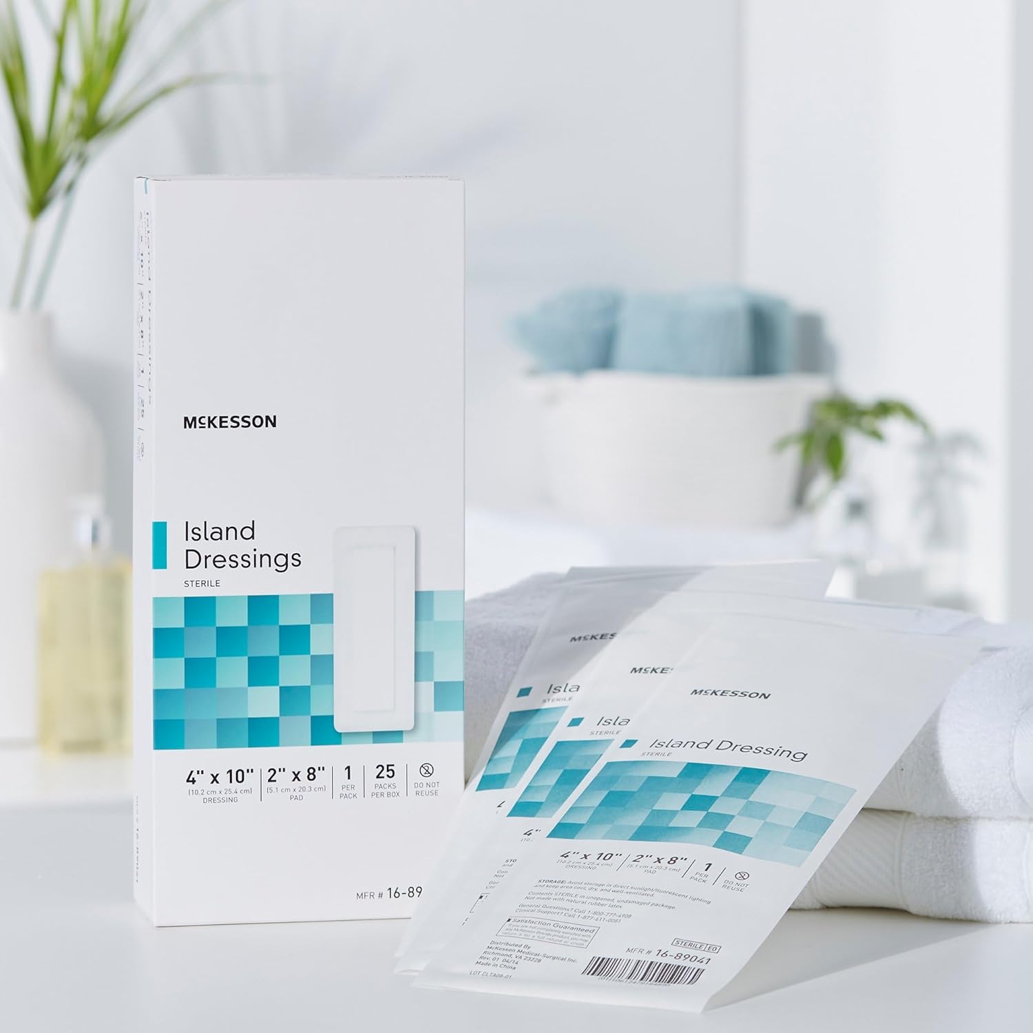 mckesson white adhesive dressing 4 x 10 inch mckesson island dressing mk488925bx