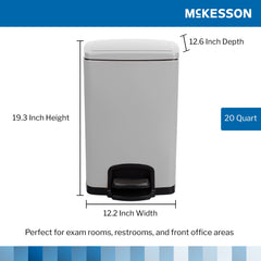 20 quart pedal trash bin with dimensions