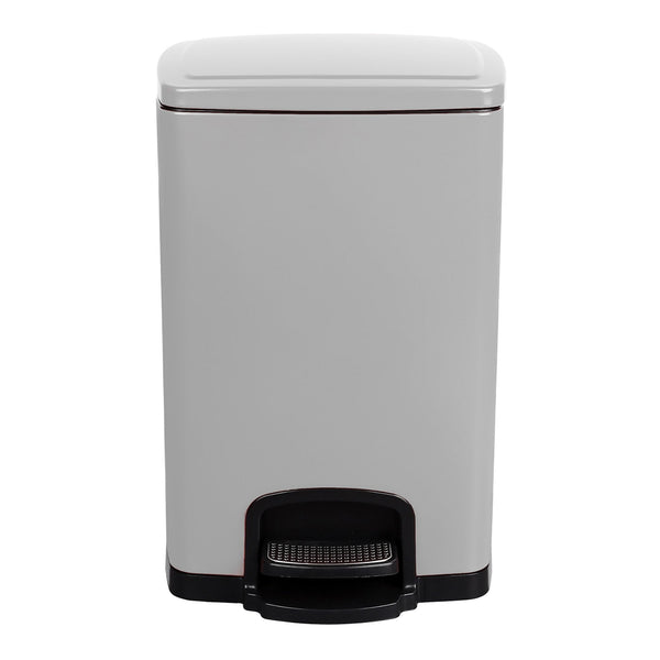 McKesson White Metal Square Trash Can