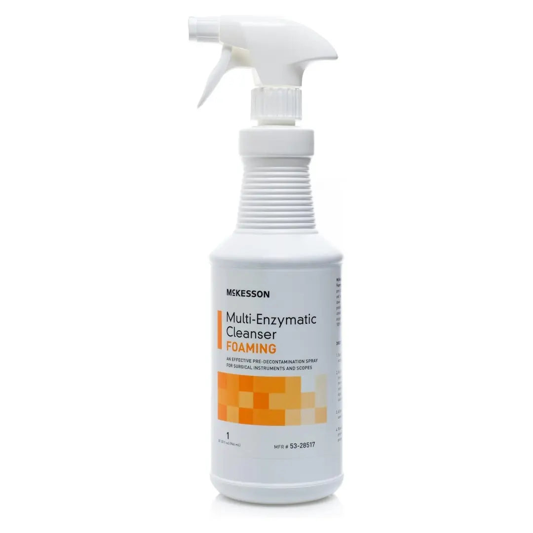Multi-Enzymatic Instrument Detergent McKesson Foam RTU 1 Quart Bottle Fresh Rain Scent
