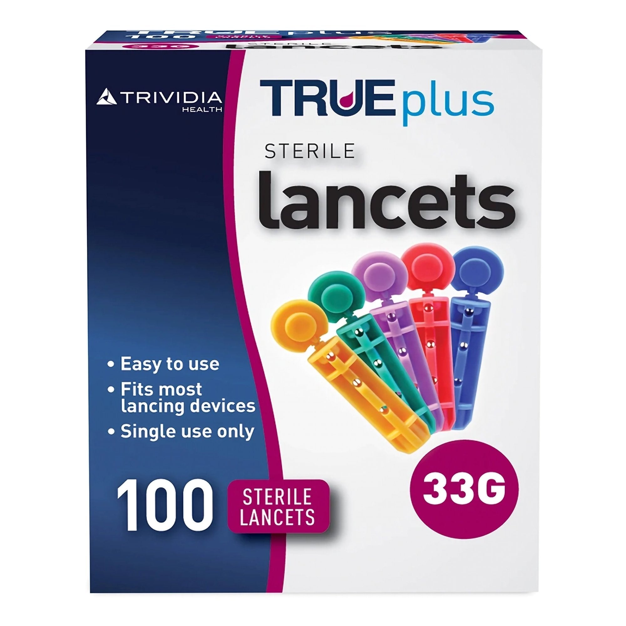 Lancet for Lancing Device TRUEplus 33 Gauge Non-Safety Twist Off Cap Finger, Packaging Type- Box