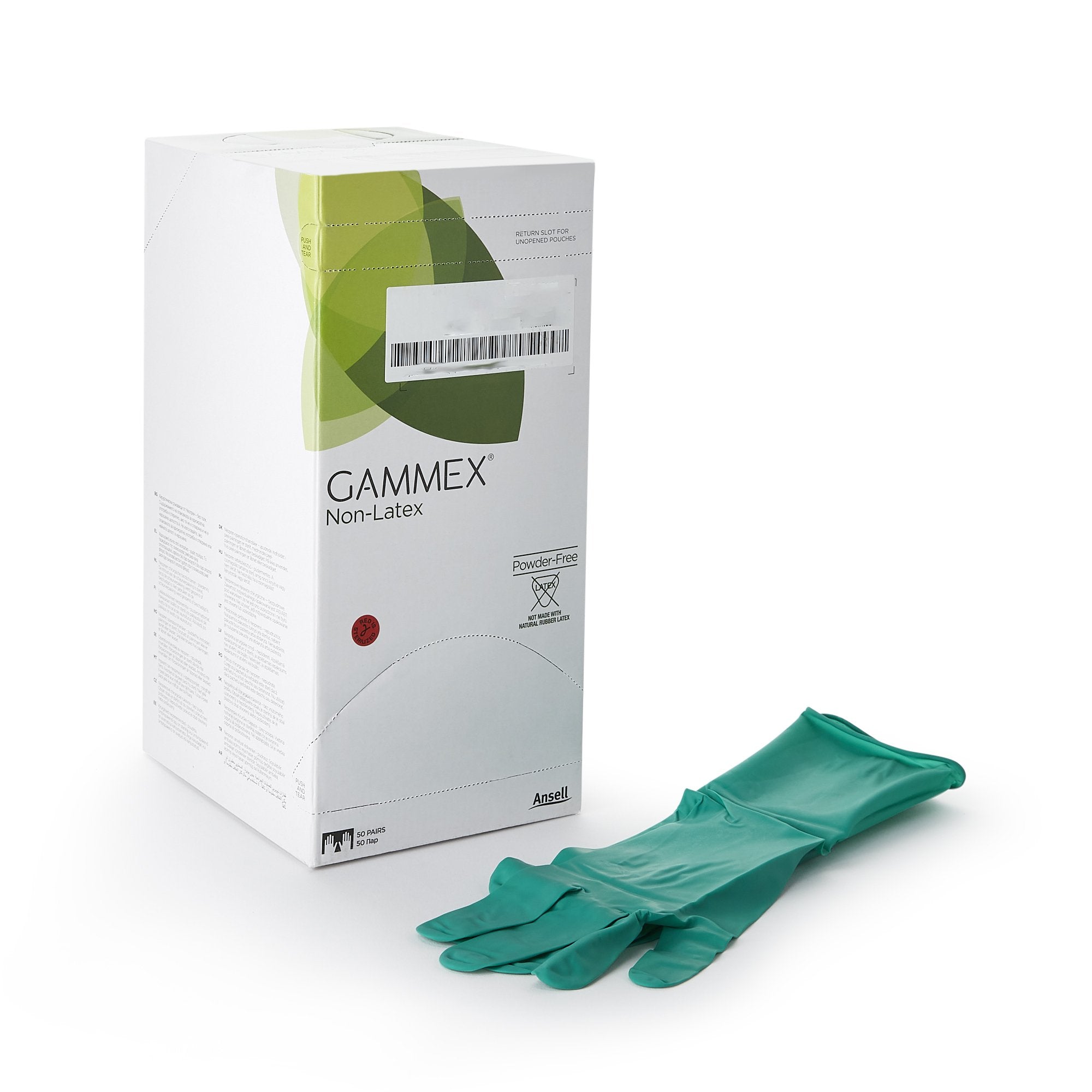 Surgical Glove GAMMEX® Non-Latex Size 6.5 Sterile Polyisoprene Standard Cuff Length Micro-Textured Green Chemo Tested