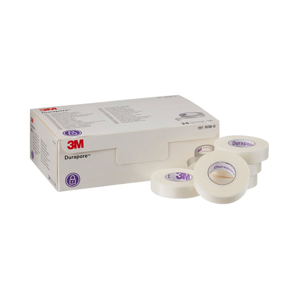 Medical Tape 3M Durapore White 1/2 Inch X 10 Yard Silk Like Cloth NonSterile