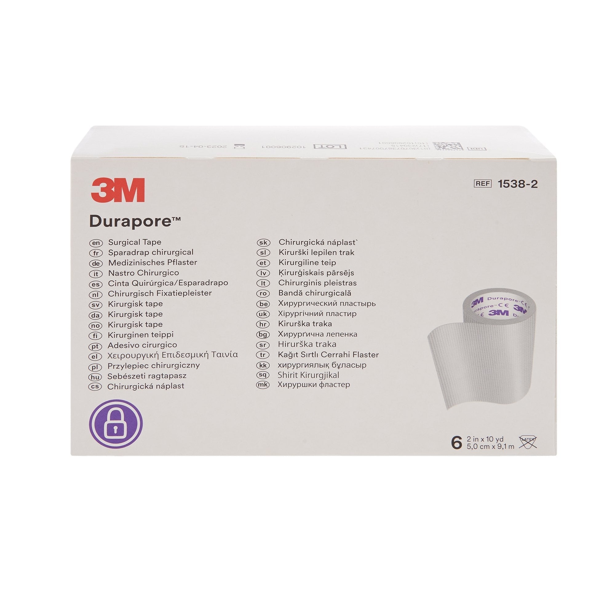 medical tape 3m durapore white 2 inch x 10 yard silk like cloth nonsterile packaging type box