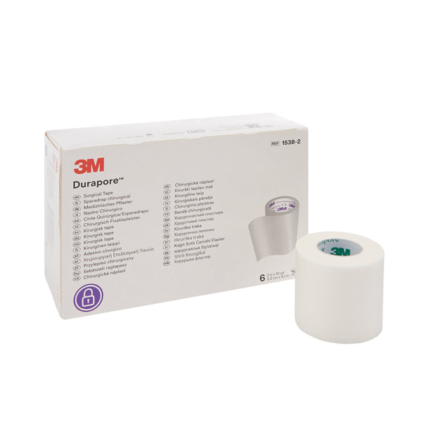 Medical Tape 3M Durapore White 2 Inch X 10 Yard Silk Like Cloth NonSterile