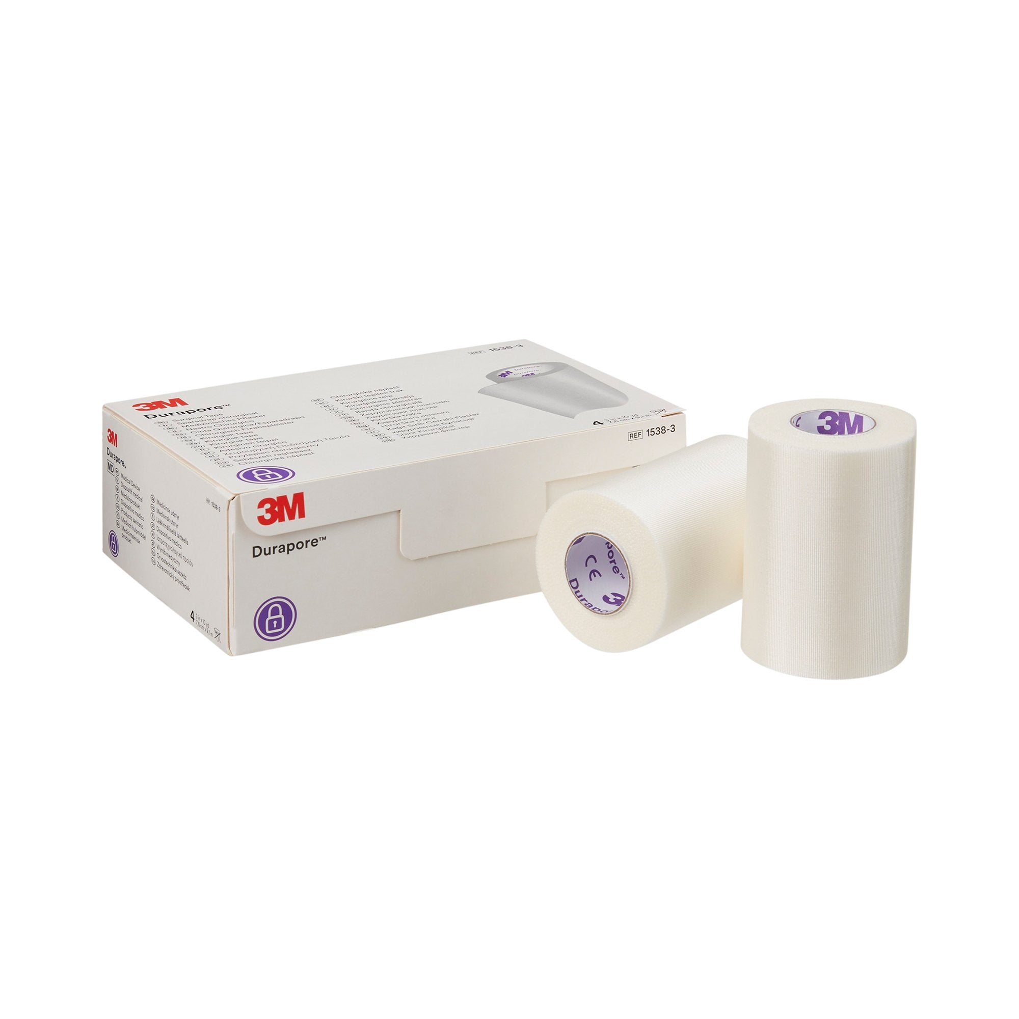 Medical Tape 3M Durapore White 3 Inch X 10 Yard Silk Like Cloth NonSterile