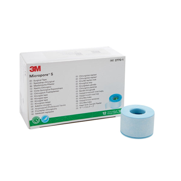 Medical Tape 3M Micropore S Blue 1 Inch X 5 1/2 Yard Silicone NonSterile