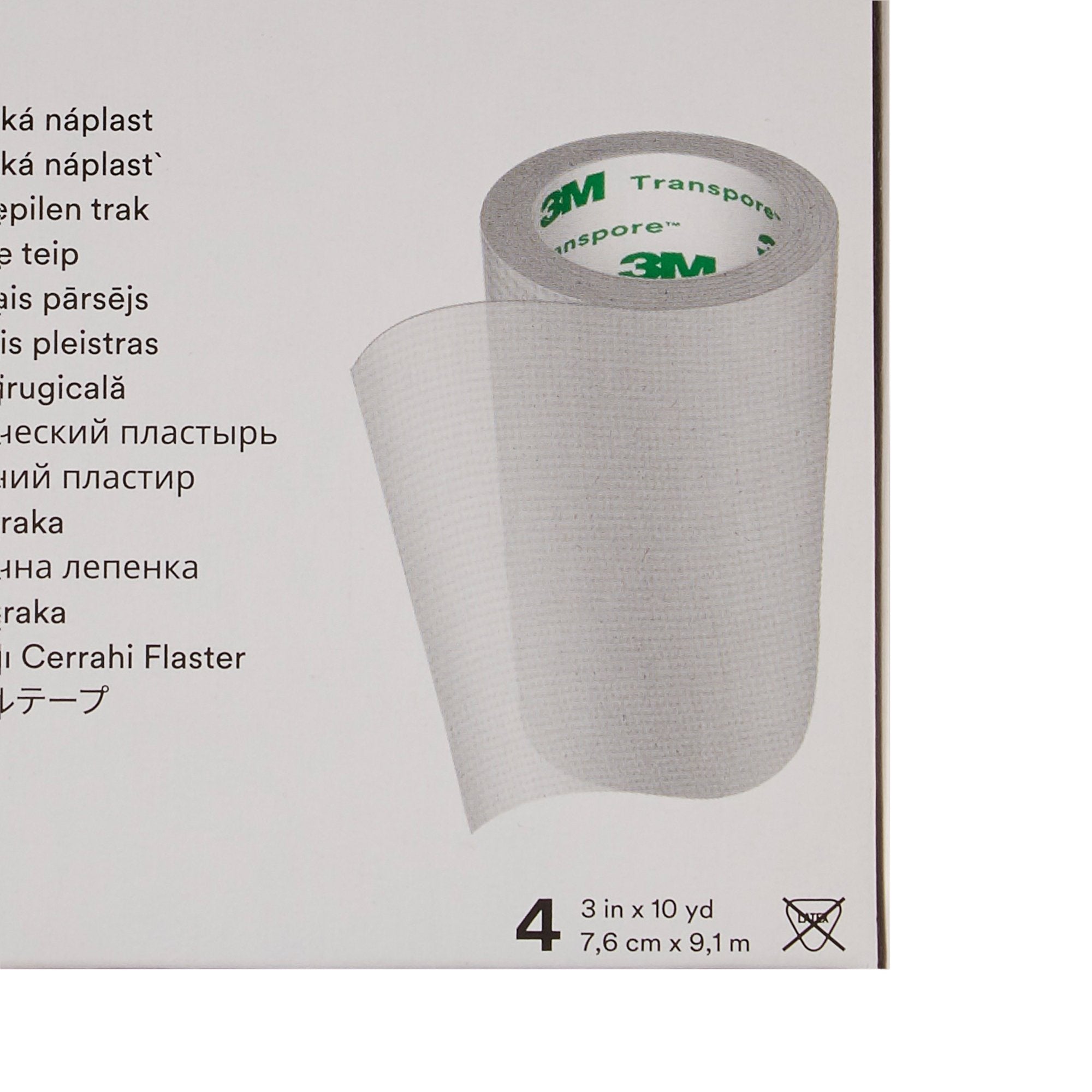 Medical Tape 3M Transpore Transparent 3 Inch X 10 Yard Plastic NonSterile | 4RL/Box