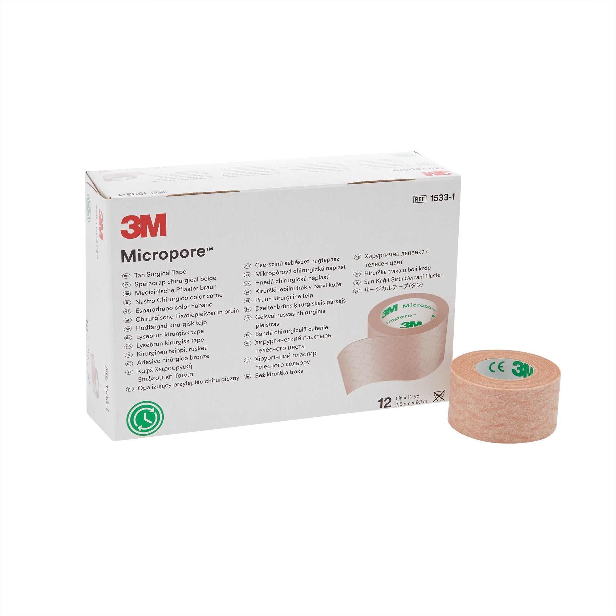 Medical Tape 3M Micropore Tan 1 Inch X 10 Yard Paper NonSterile
