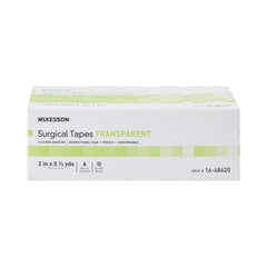 medical tape mckesson transparent 2 inch x 5 1 2 yard plastic silicone nonsterile packaging type box