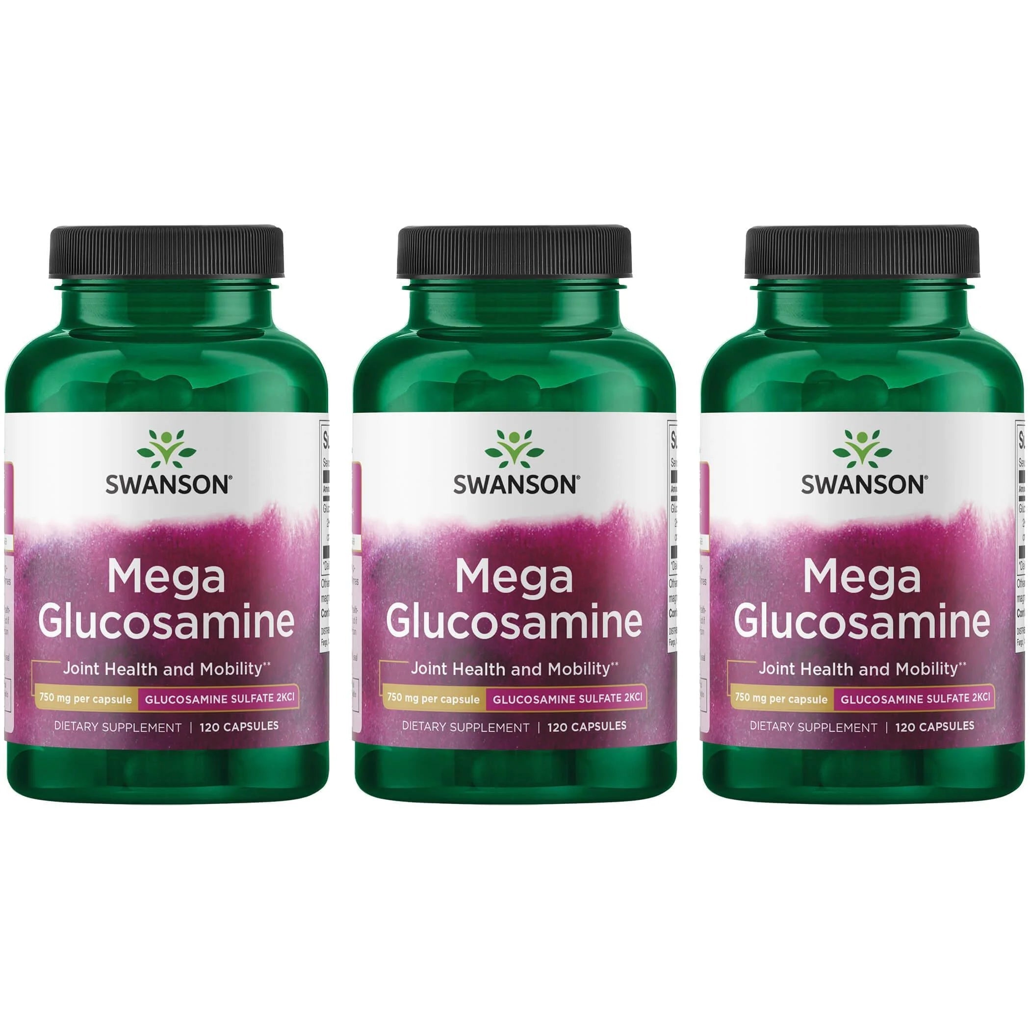 Mega Glucosamine 750 Mg 120 Caps 3 Pack