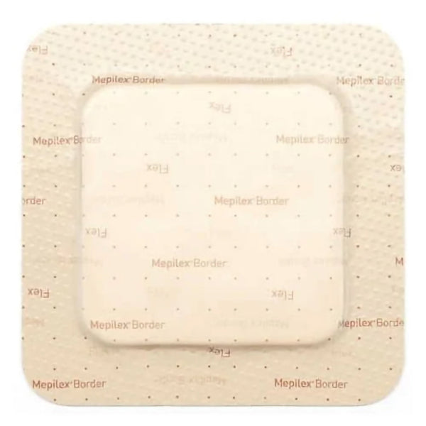Foam Dressing Mepilex Border Flex 3 X 3 Inch With Border Film Backing Silicone Adhesive Square Sterile