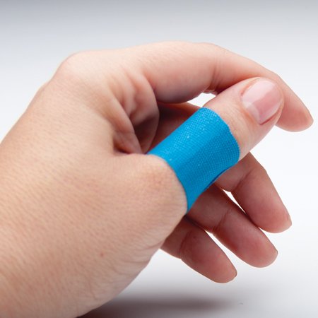 Metal Detectable Adhesive Strip American White Cross 1 1/2 X 3 Inch Fabric Knuckle Blue Sterile