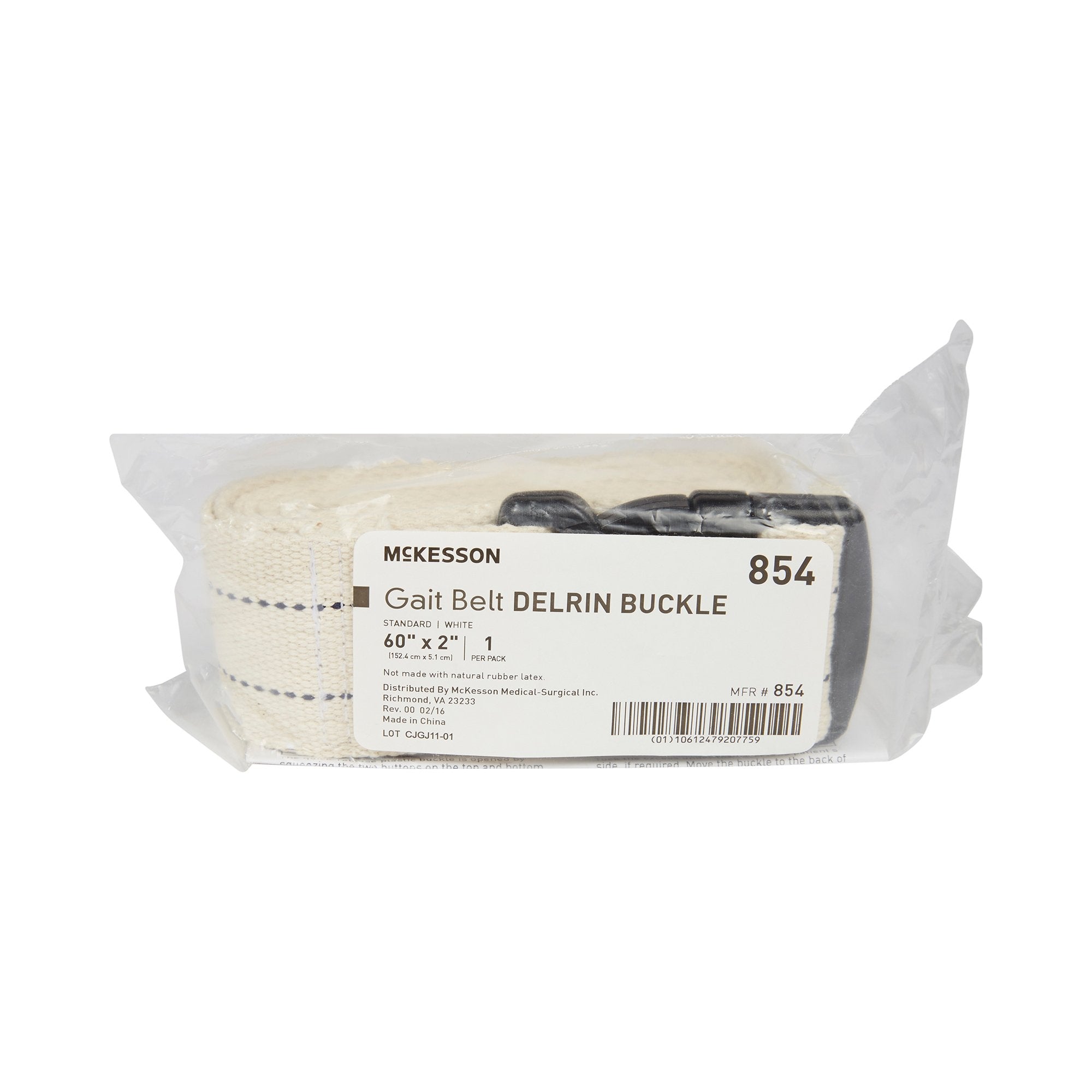 Gait Belt McKesson 60 Inch Length White, Packaging Type- Each