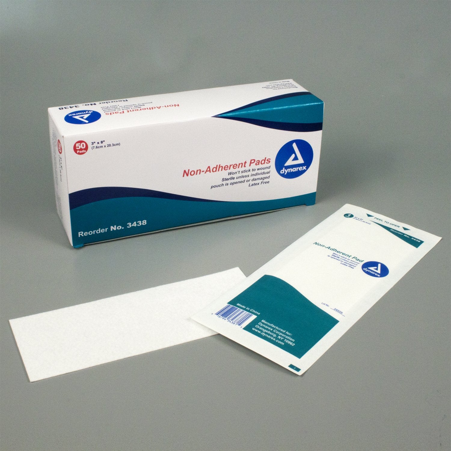 Non-Adherent Dressing Dynarex 3 X 8 Inch Sterile 50 per Pack, Packaging Type- Box