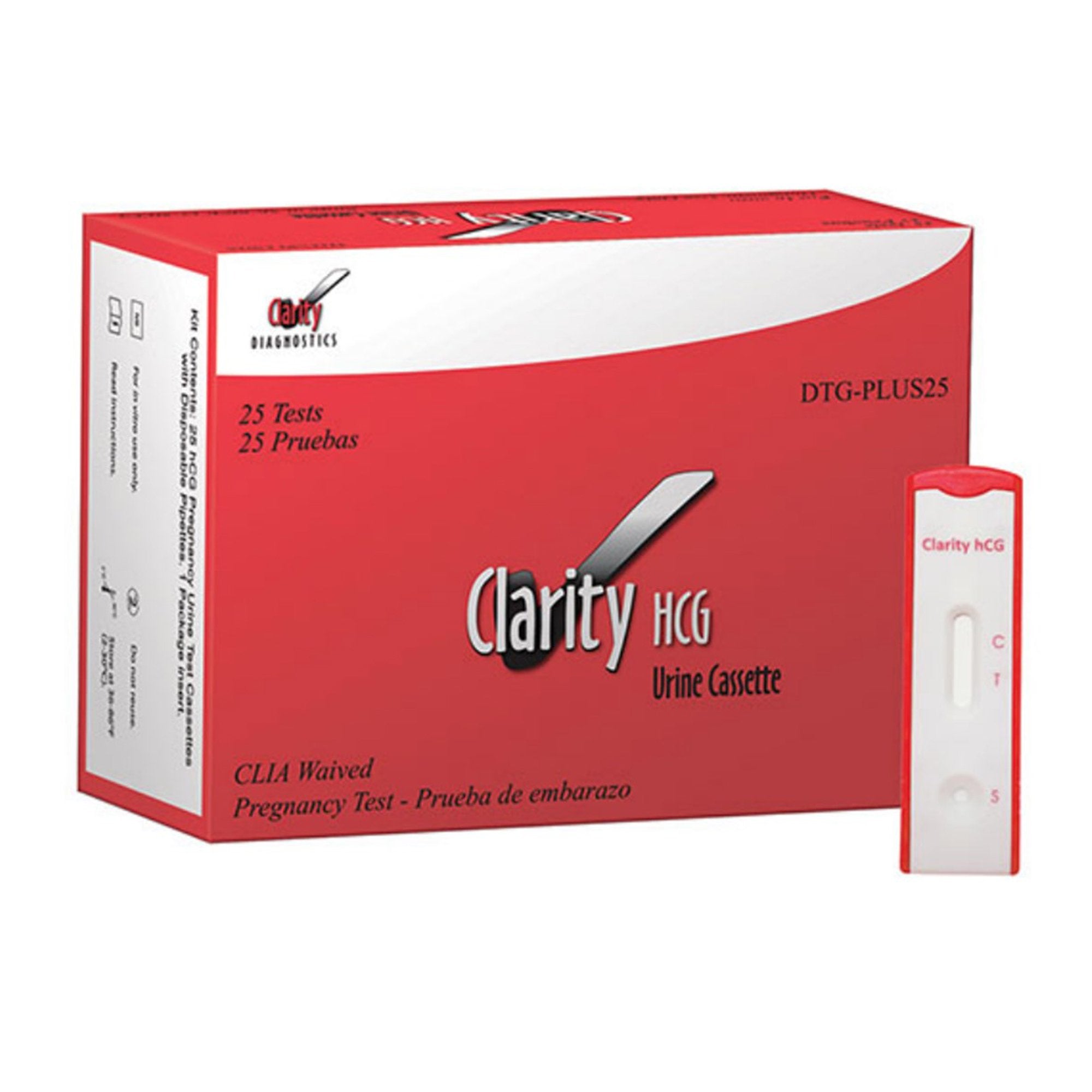 Reproductive Health Test Kit Clarity® hCG Pregnancy Test 25 Tests CLIA Waived