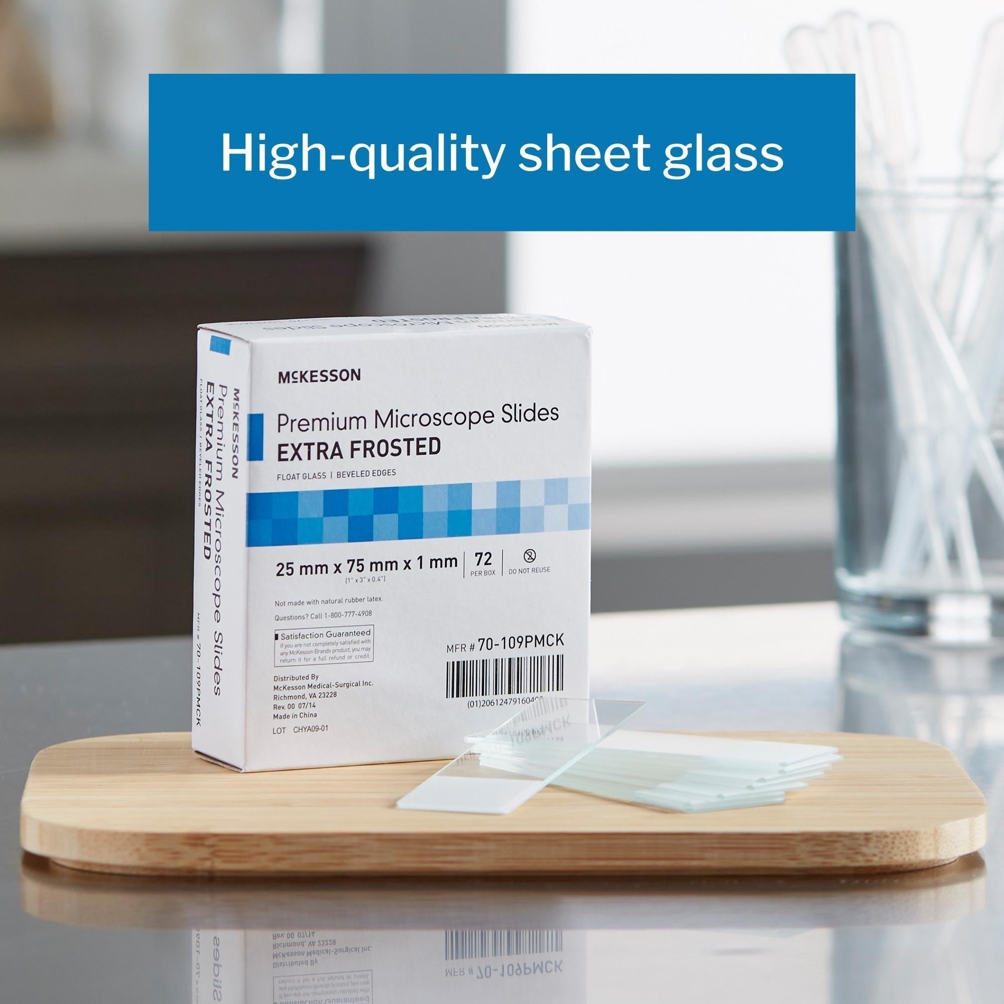 microscope slide mckesson 25 x 75 x 1 mm extra frosted end packaging type box