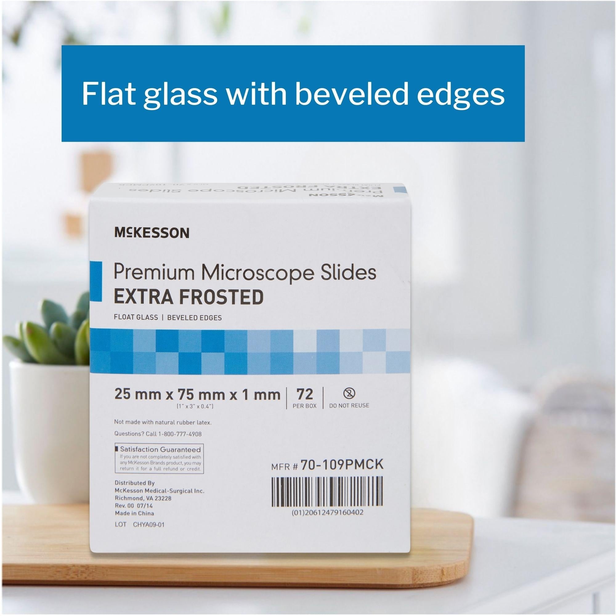 microscope slide mckesson 25 x 75 x 1 mm extra frosted end packaging type box