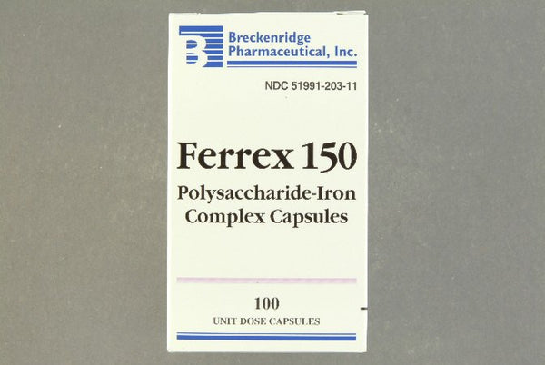 Mineral Supplement Ferrex® Polysaccharide / Iron 150 mg Strength Capsule 100 per Box