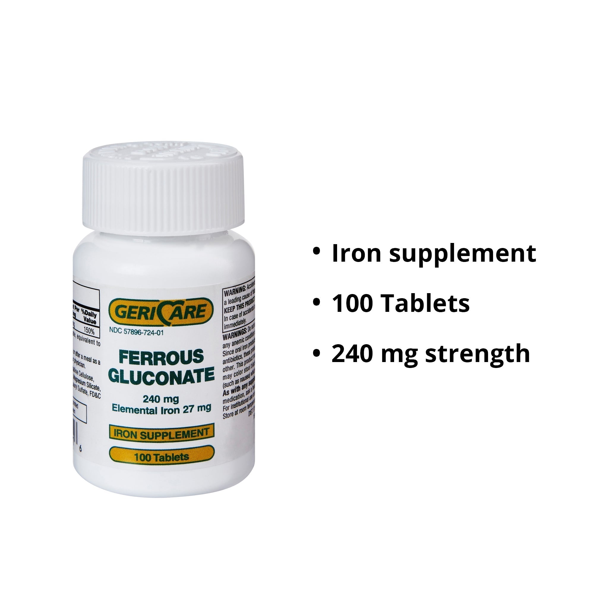 mineral supplement geri care iron 240 mg strength tablet 100 per bottle packaging type case