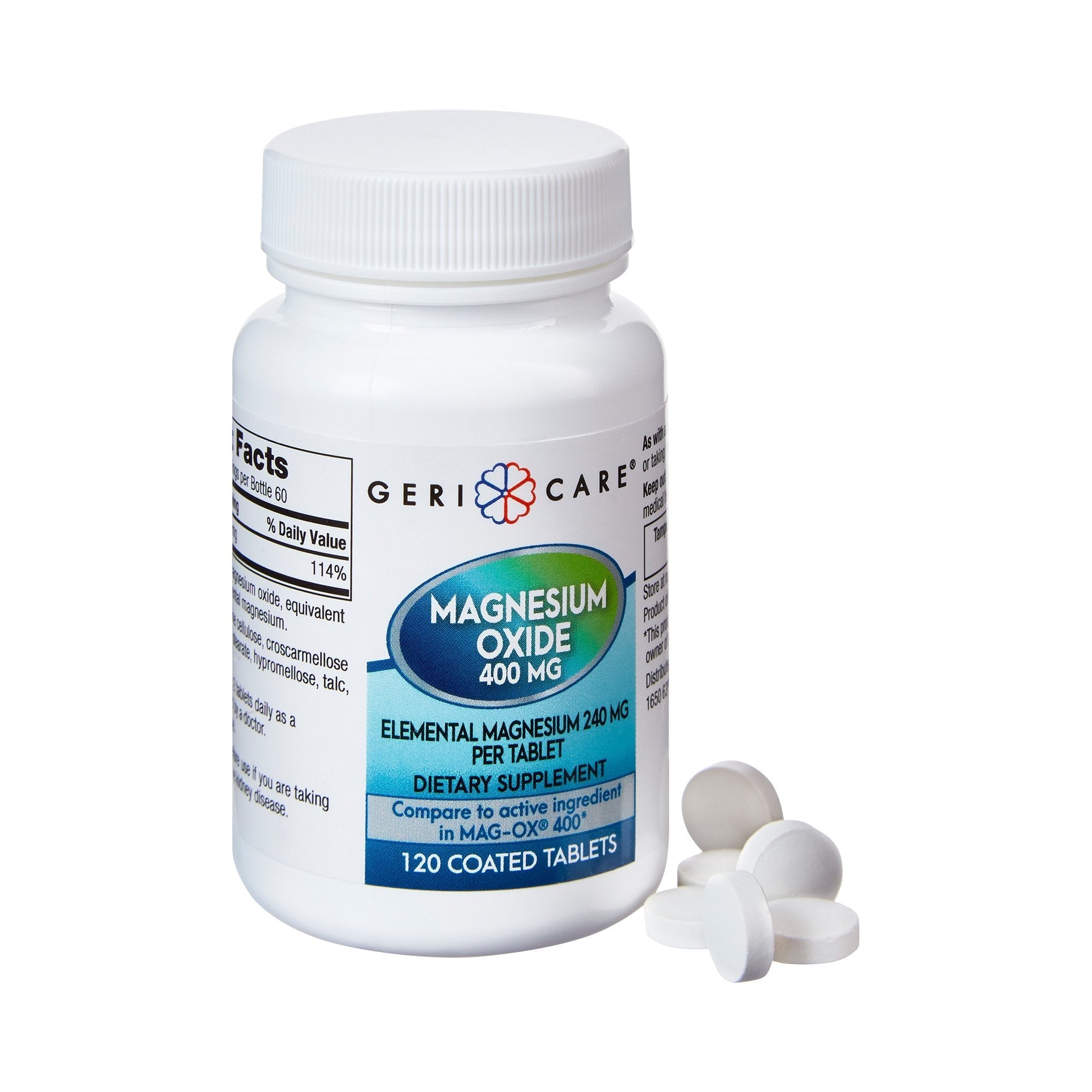 Mineral Supplement Geri Care Magnesium Oxide 400 mg Strength Tablet 120 per Bottle