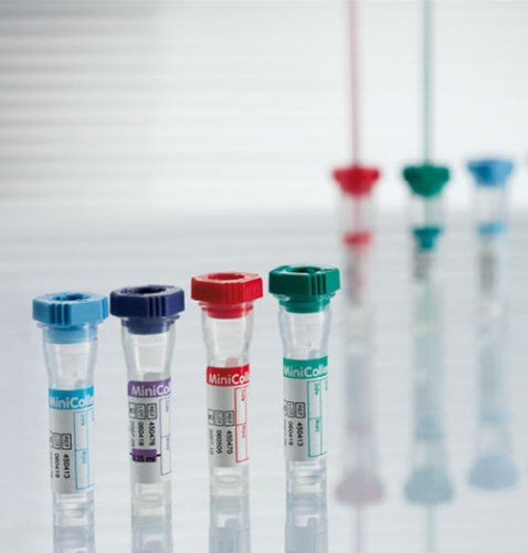 MiniCollect Capillary Blood Collection Tube Lithium Heparin / Separator Gel Additive 800 µL Rubber Cross Section Cap Polypropylene Tube