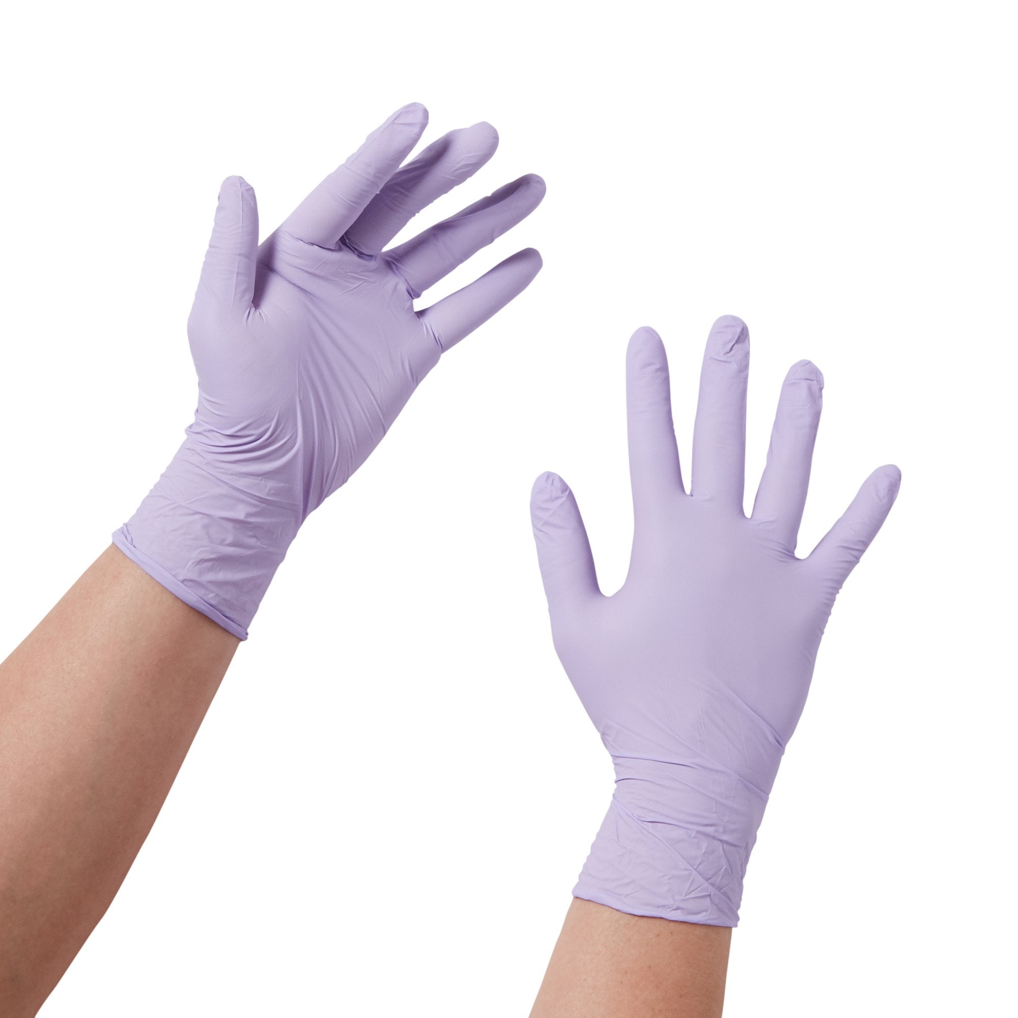 Exam Glove Halyard Lavender Medium NonSterile Nitrile Standard Cuff Length Textured Fingertips Lavender Not Rated