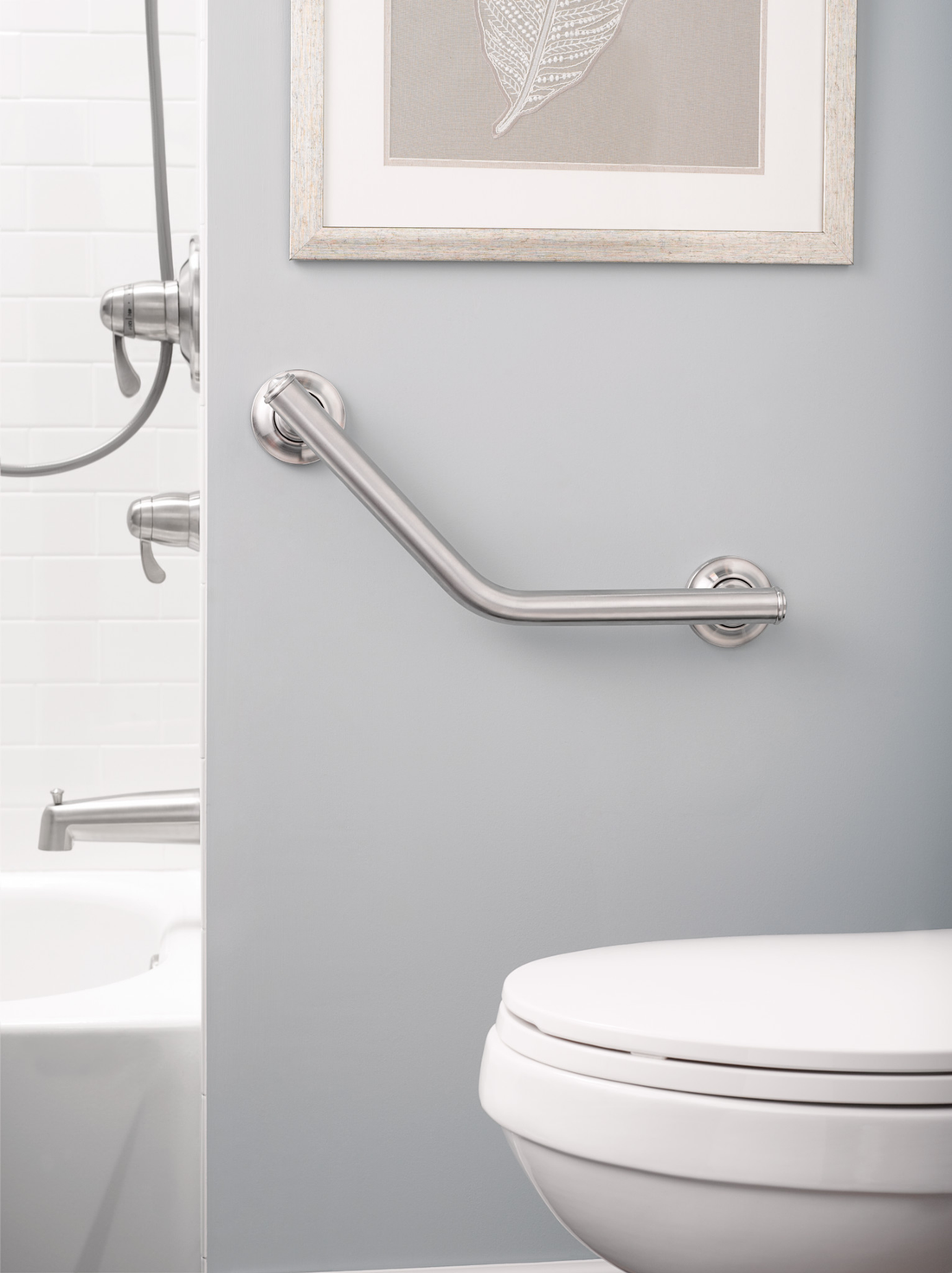 moen angled grab bar 16 brushed nickel