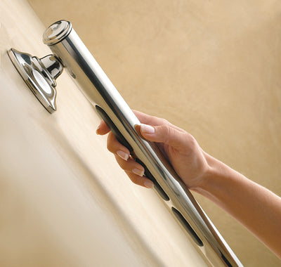 moen elegance grab bar 16 chrome w grip pads