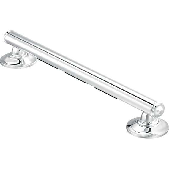 moen elegance grab bar 24 chrome w grip pads