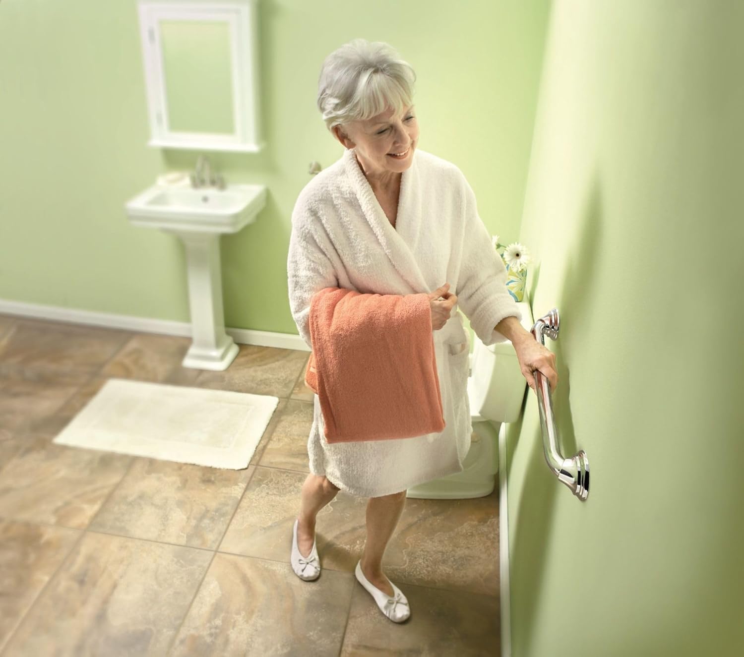 moen ultima grab bar 24 brushed nickel w curl grip