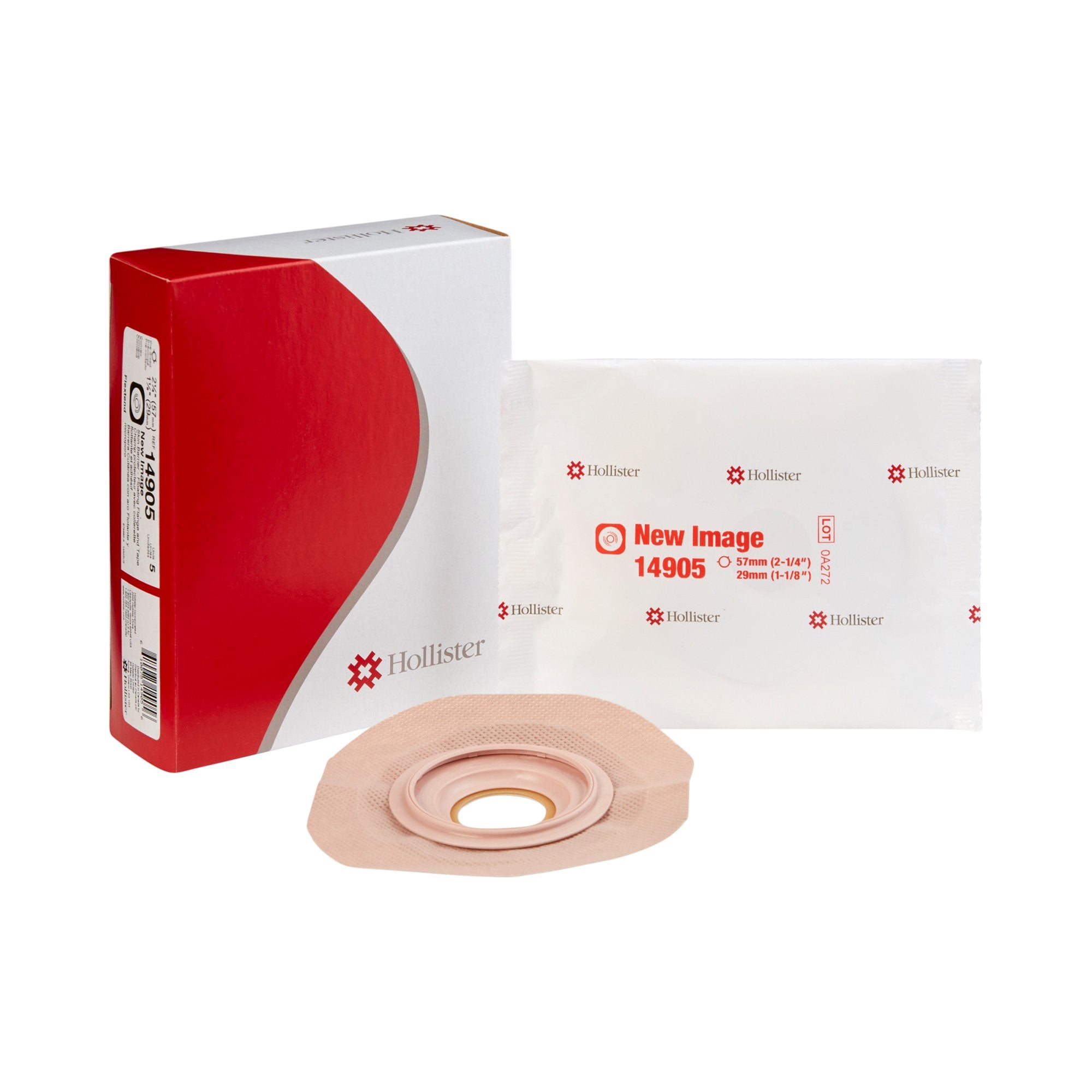 Ostomy Barrier FlexTend Precut, Extended Wear Adhesive Tape 57 mm Flange Red Code System Hydrocolloid 1-1/8 Inch Opening, Packaging Type- Box