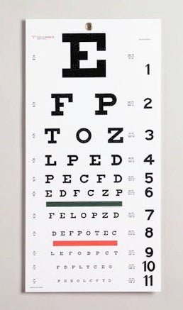 Eye Chart Tech-Med 20 Foot Distance Acuity Test,Packaging Type- Each