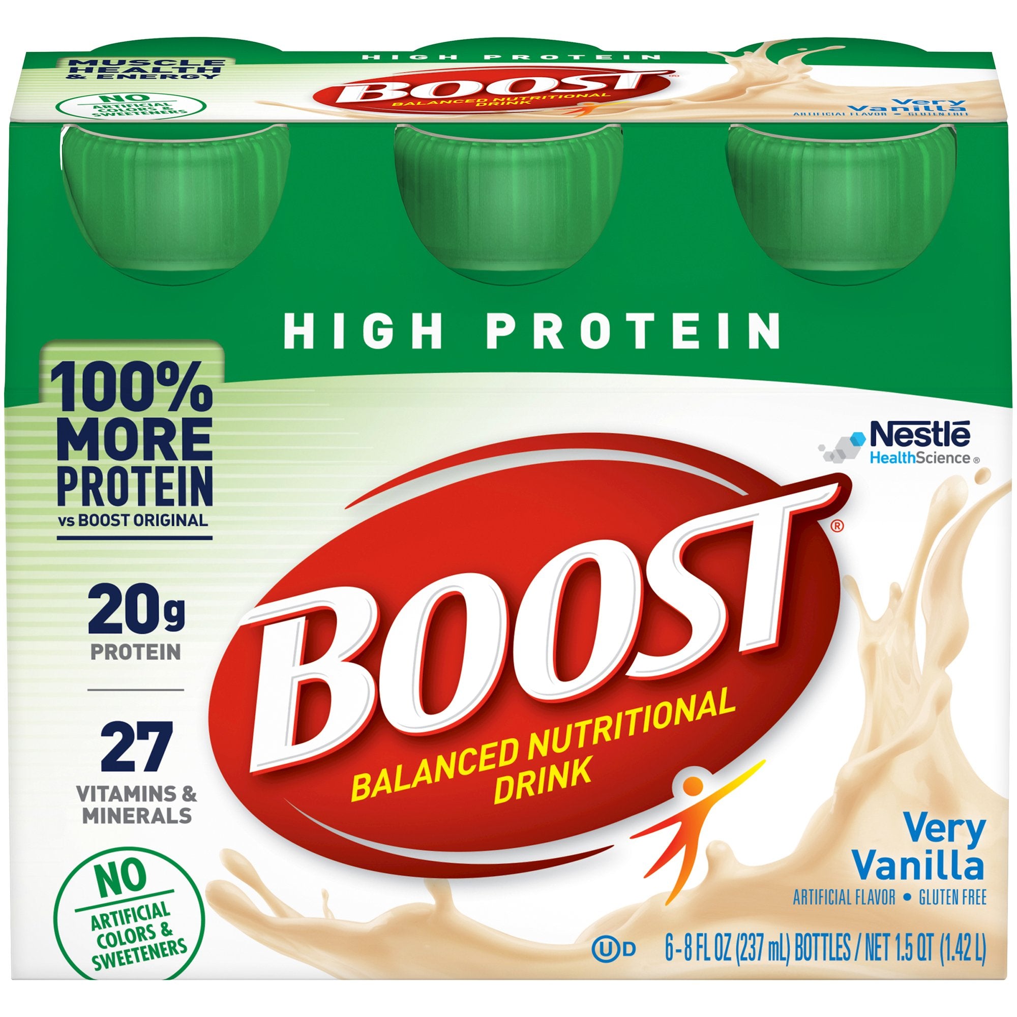 Oral Supplement Boost® High Protein Very Vanilla Flavor Liquid 8 oz. Bottle