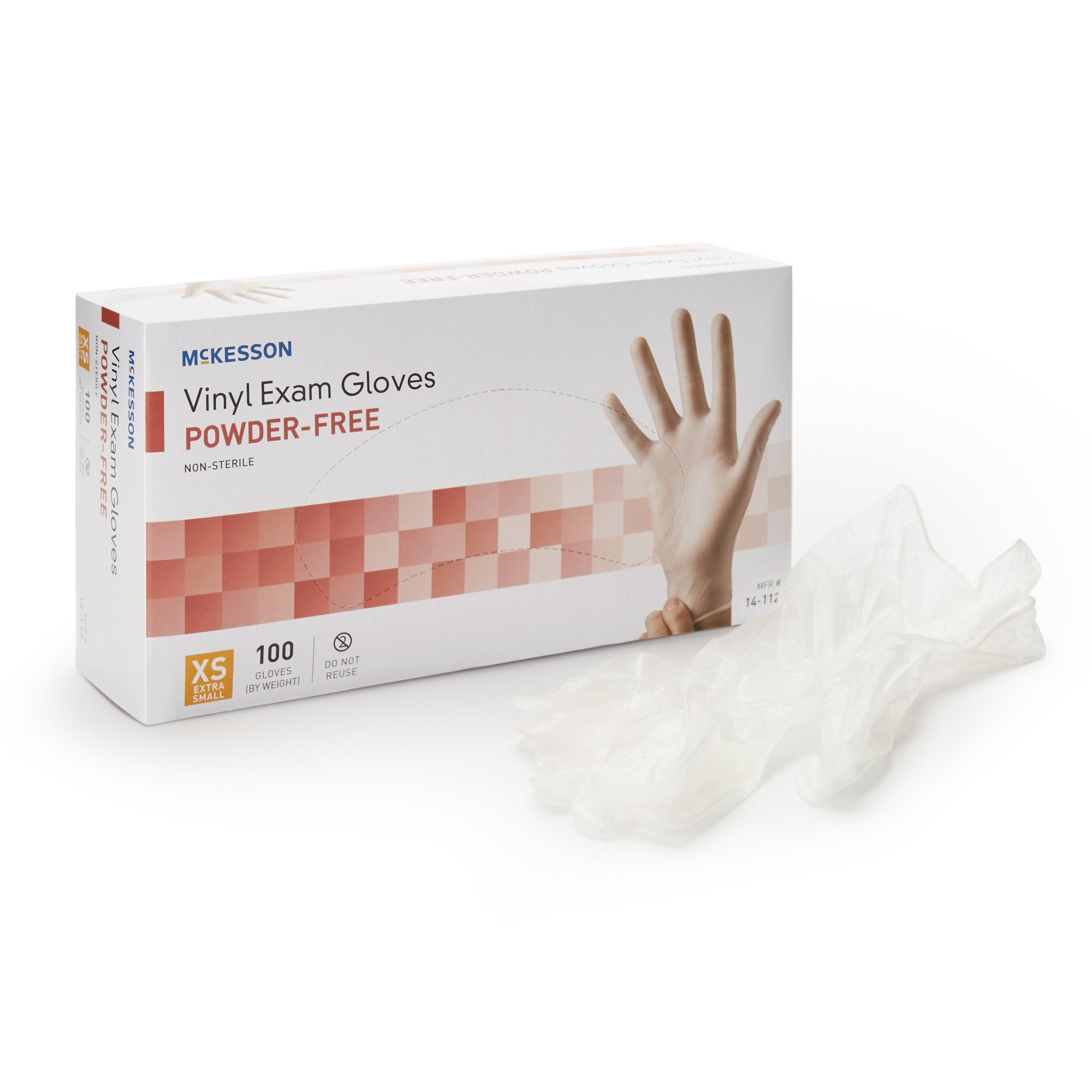 Exam Glove McKesson X-Small NonSterile Vinyl Standard Cuff Length Smooth Clear Not Rated, Packaging Type- Box