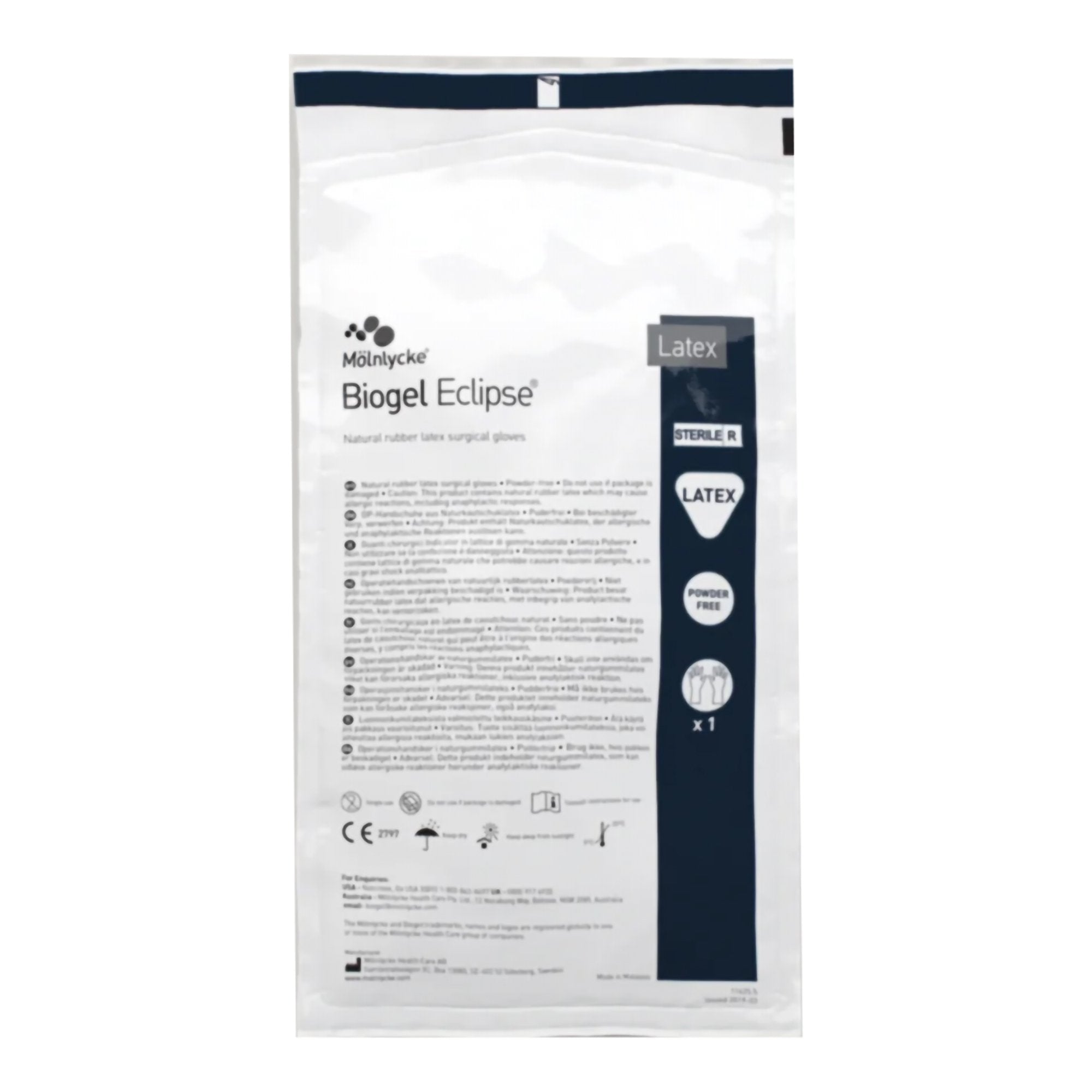 Surgical Glove Biogel Eclipse Size 7.5 Sterile Latex Standard Cuff Length Micro-Textured Straw Not Chemo Approved, Packaging Type- Box