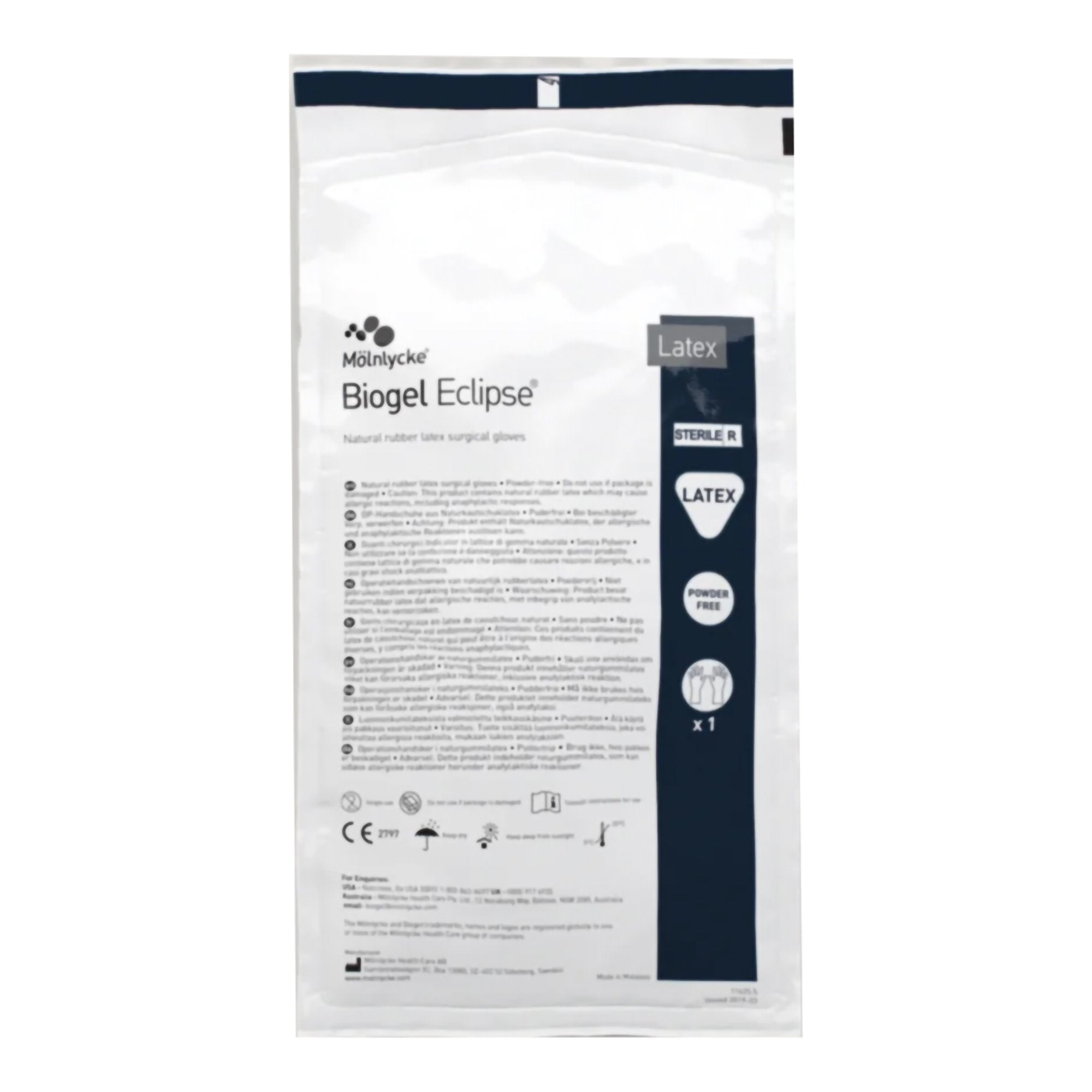 Surgical Glove Biogel Eclipse Size 7.5 Sterile Latex Standard Cuff Length Micro-Textured Straw Not Chemo Approved