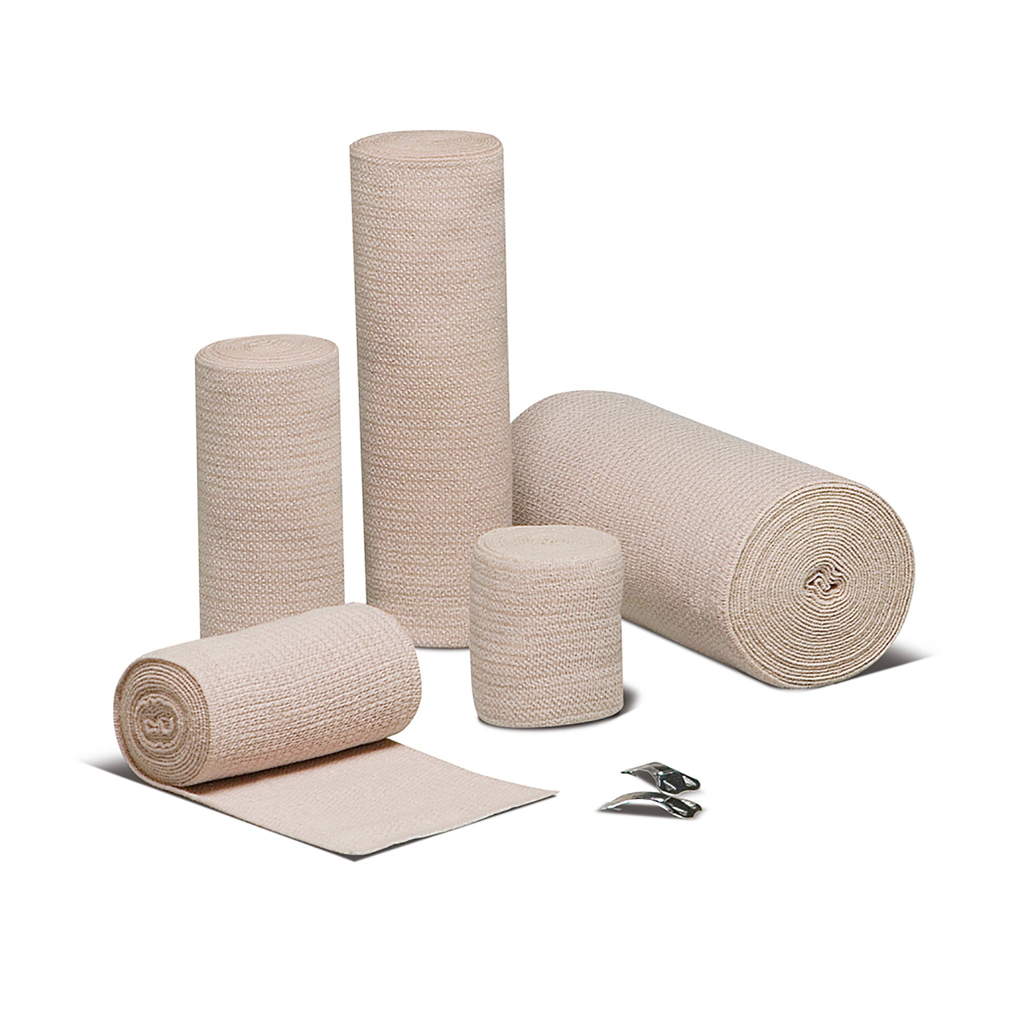 Elastic Bandage REB® LF 4 Inch X 5 Yard Clip Detached Closure Tan NonSterile Standard Compression