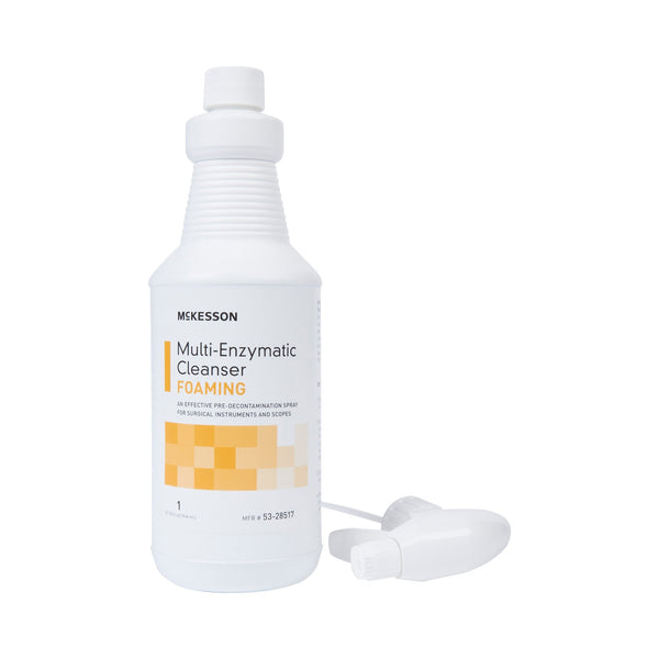 Multi Enzymatic Instrument Detergent McKesson Foam RTU 1 Quart Bottle Fresh Rain Scent
