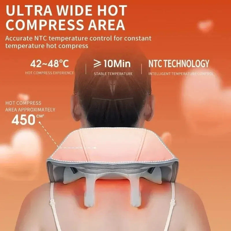 multifunctional massage shawl cervical spine and back massager heating and kneading trapezius muscle charging back buckle type