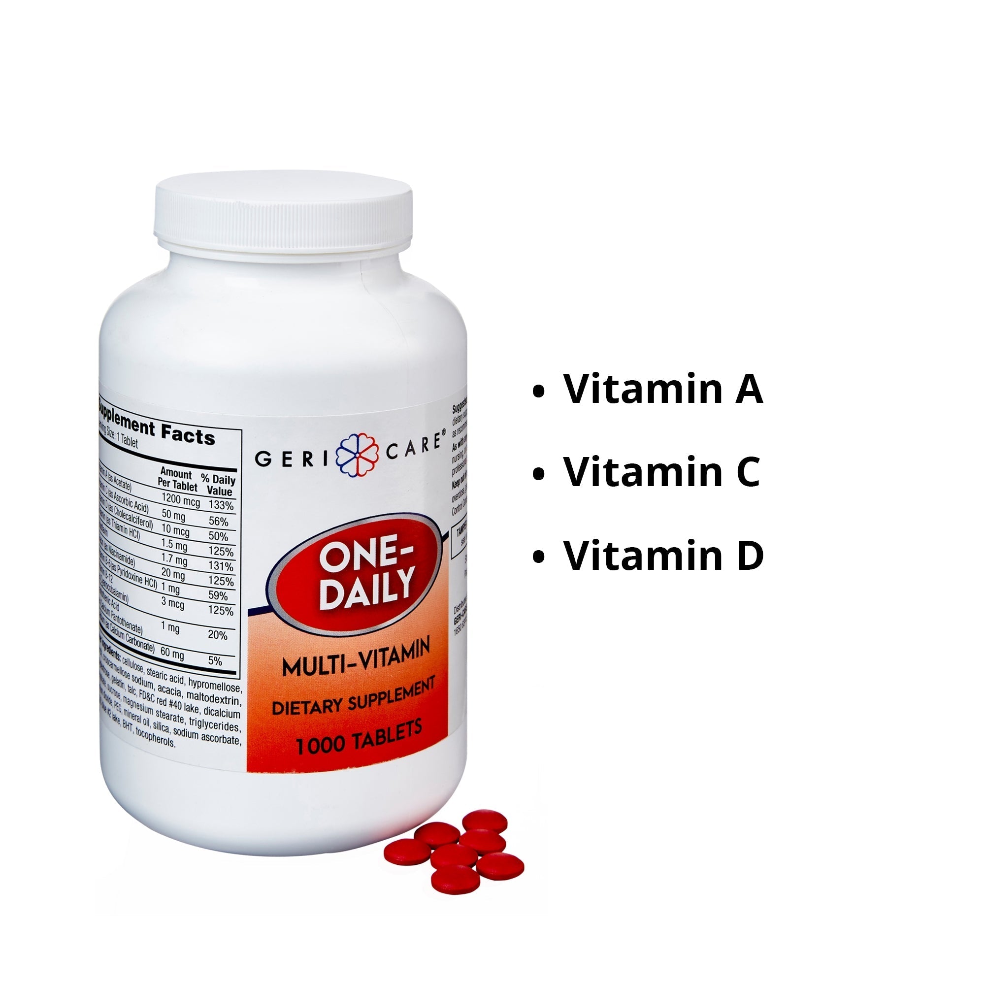 multivitamin supplement geri care tablet 1 000 per bottle packaging type case
