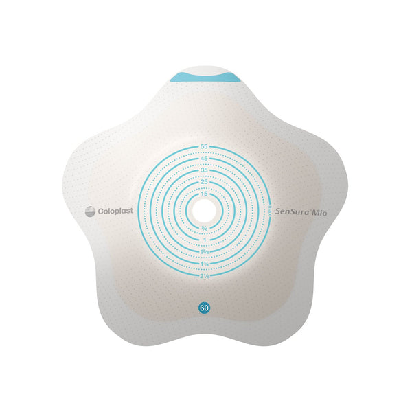 Ostomy Barrier SenSura Mio Convex Flip Precut, Extended Wear Elastic Adhesive 60 mm Flange Blue Code System 1 9/16 Inch Opening