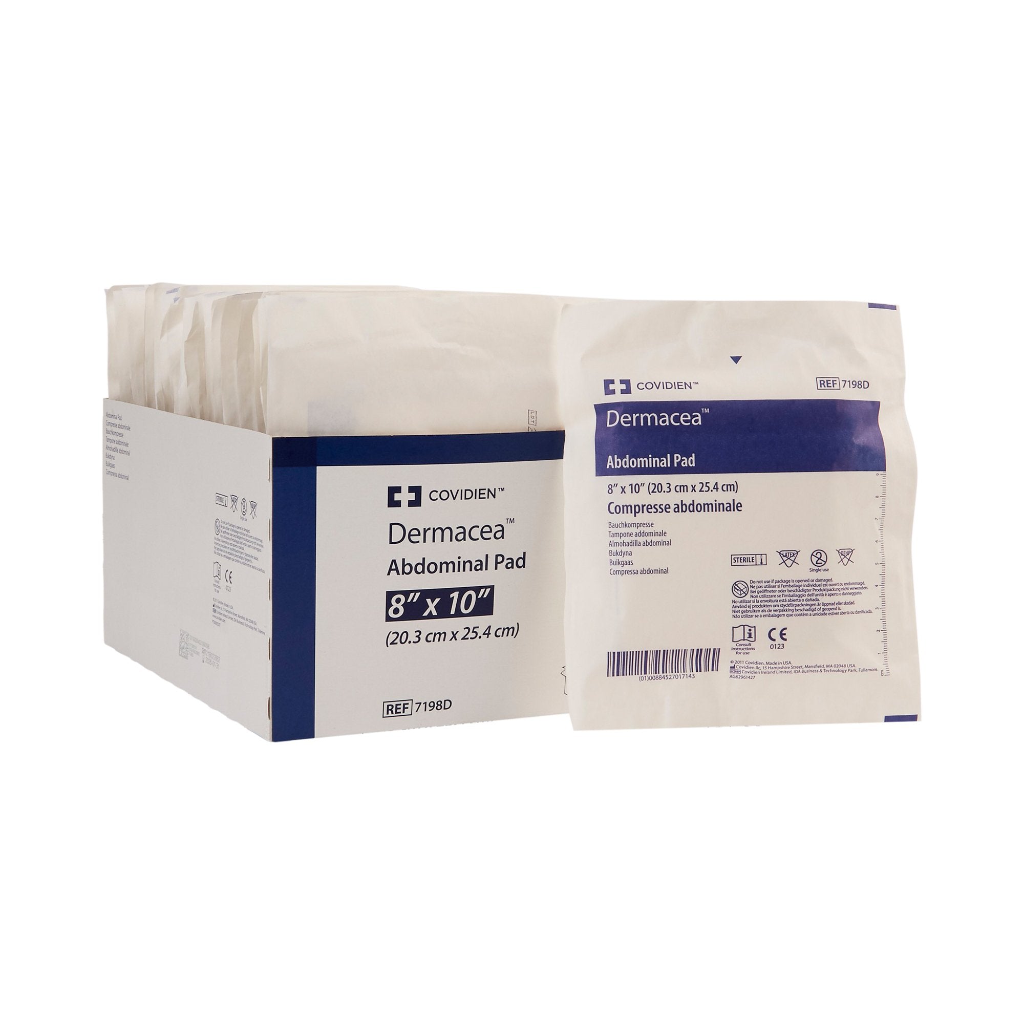 Abdominal Pad Dermacea 8 X 10 Inch Sterile 1 per Pack, Packaging Type- Case