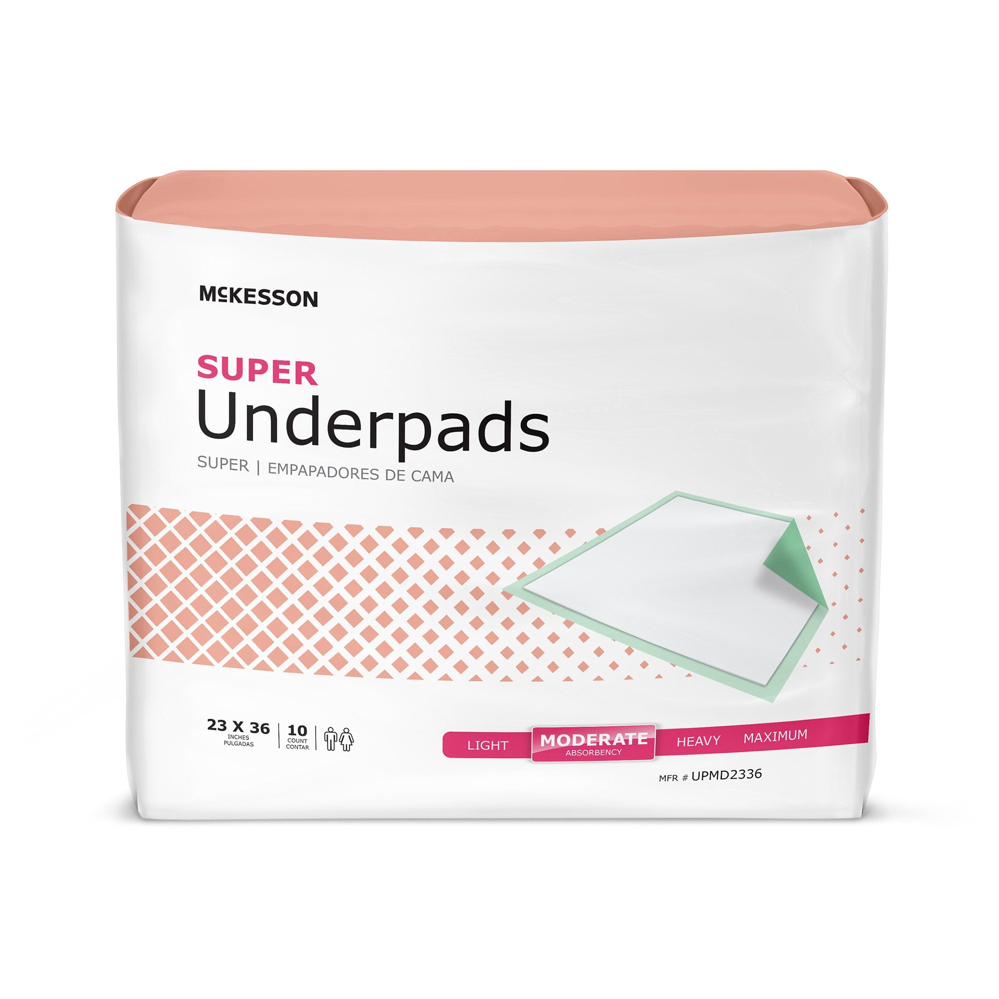 Disposable Underpad McKesson Super 23 X 36 Inch Fluff / Polymer Moderate Absorbency, Packaging Type- Case